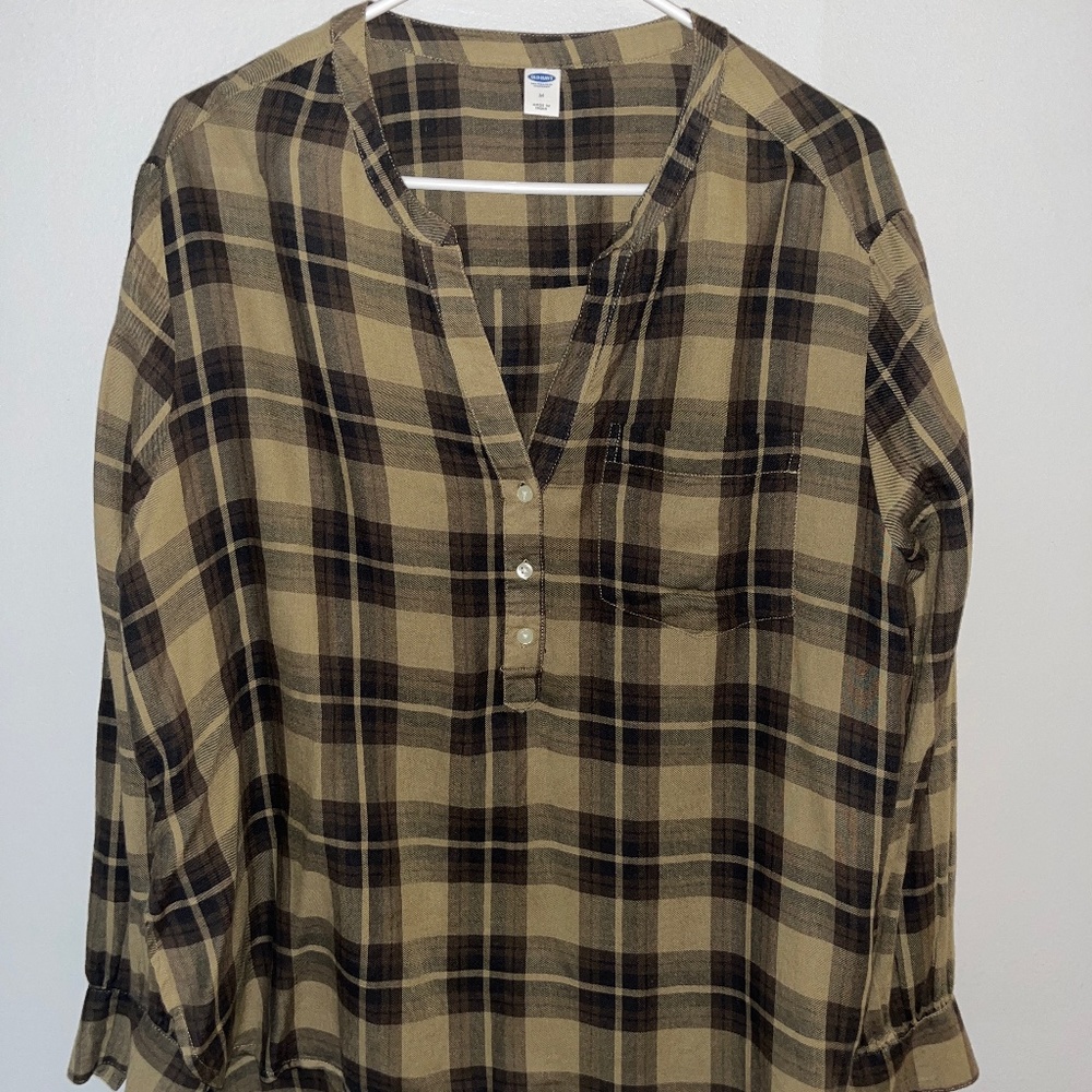Old Navy Green Flannel Medium